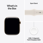 Apple Watch Series 10 GPS + Cellular 46mm Gold Titanium - Starlight Sport Band - Medium/Large