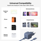 Belkin BOOSTCHARGE USB-C 30W PD3.1 PPS Charger + 2m USB-C Cable Indigo