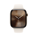 Apple Watch Series 10 GPS + Cellular 46mm Gold Titanium - Starlight Sport Band - Medium/Large