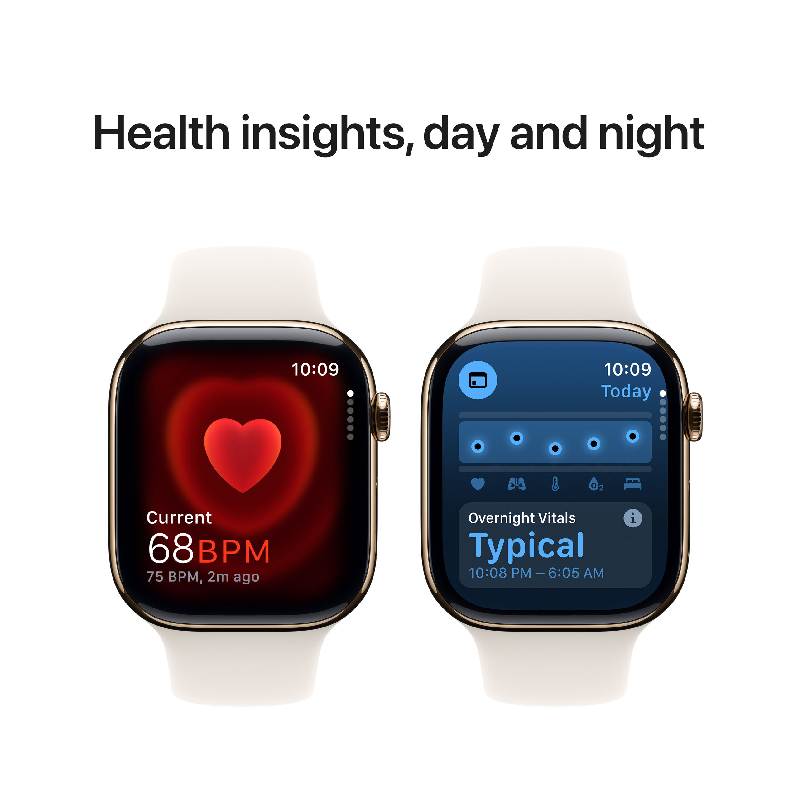 Apple Watch Series 10 GPS + Cellular 46mm Gold Titanium - Starlight Sport Band - Medium/Large