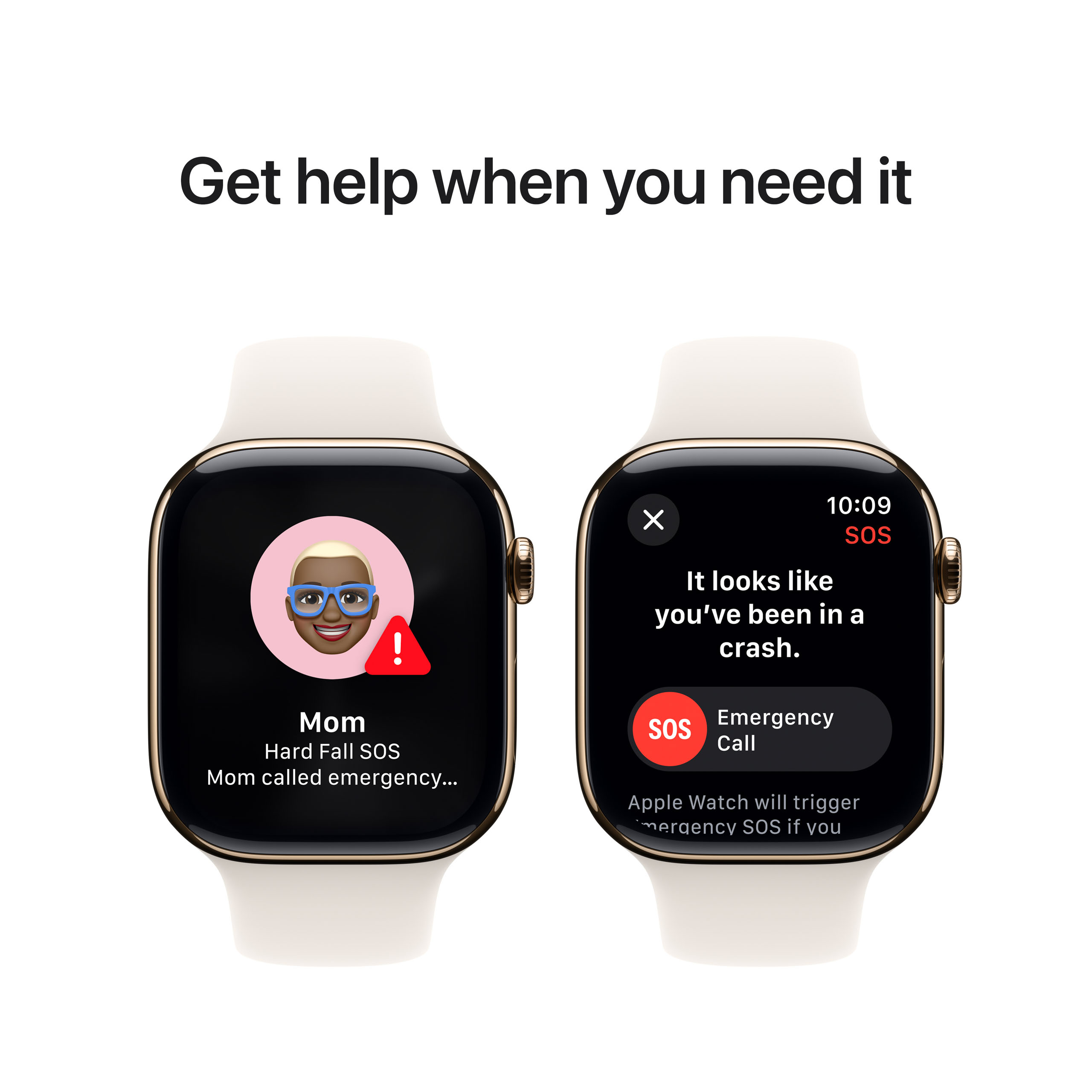 Apple Watch Series 10 GPS + Cellular 46mm Gold Titanium - Starlight Sport Band - Medium/Large