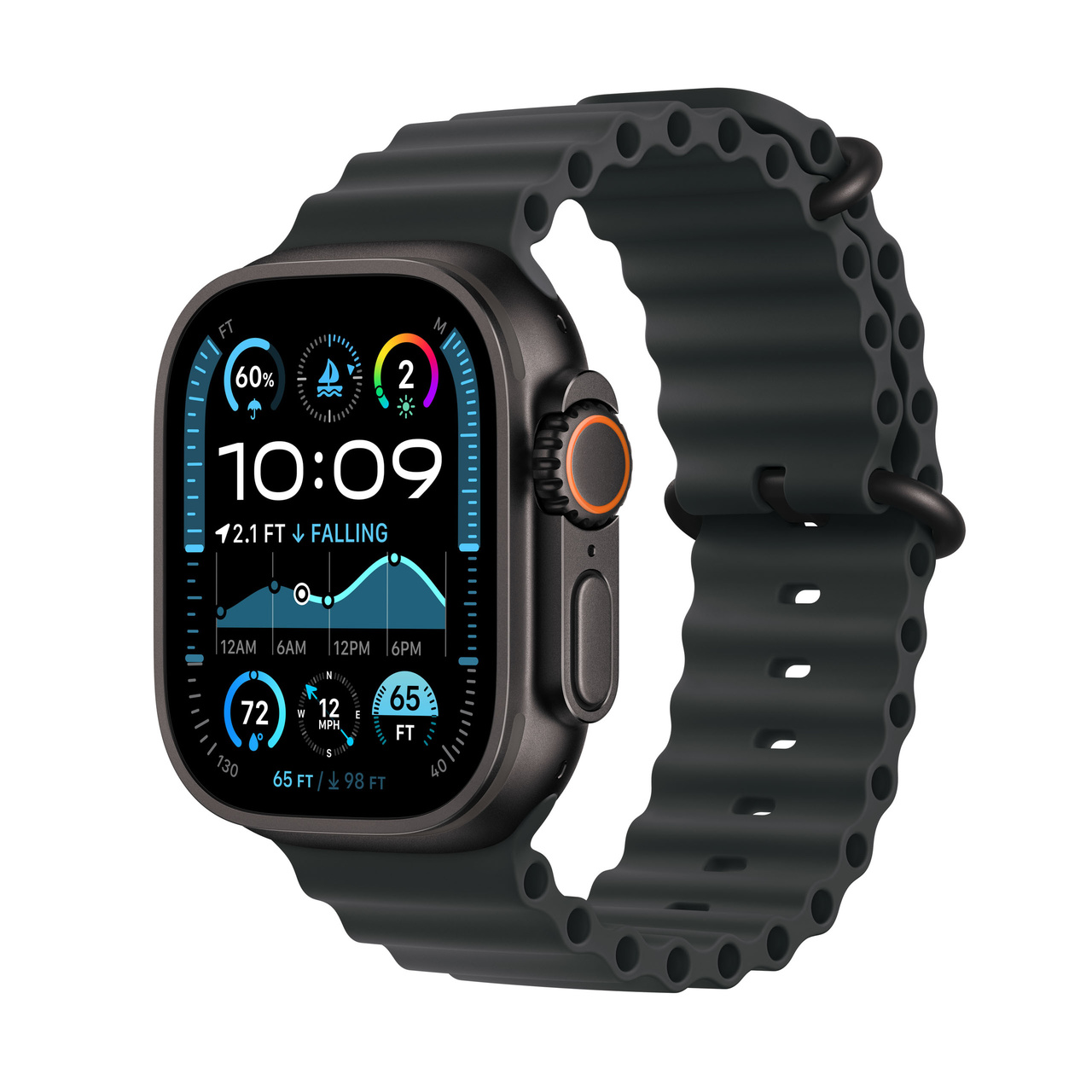 Apple Watch Ultra 2 GPS + Cellular 49mm Black Titanium - Black Ocean Band
