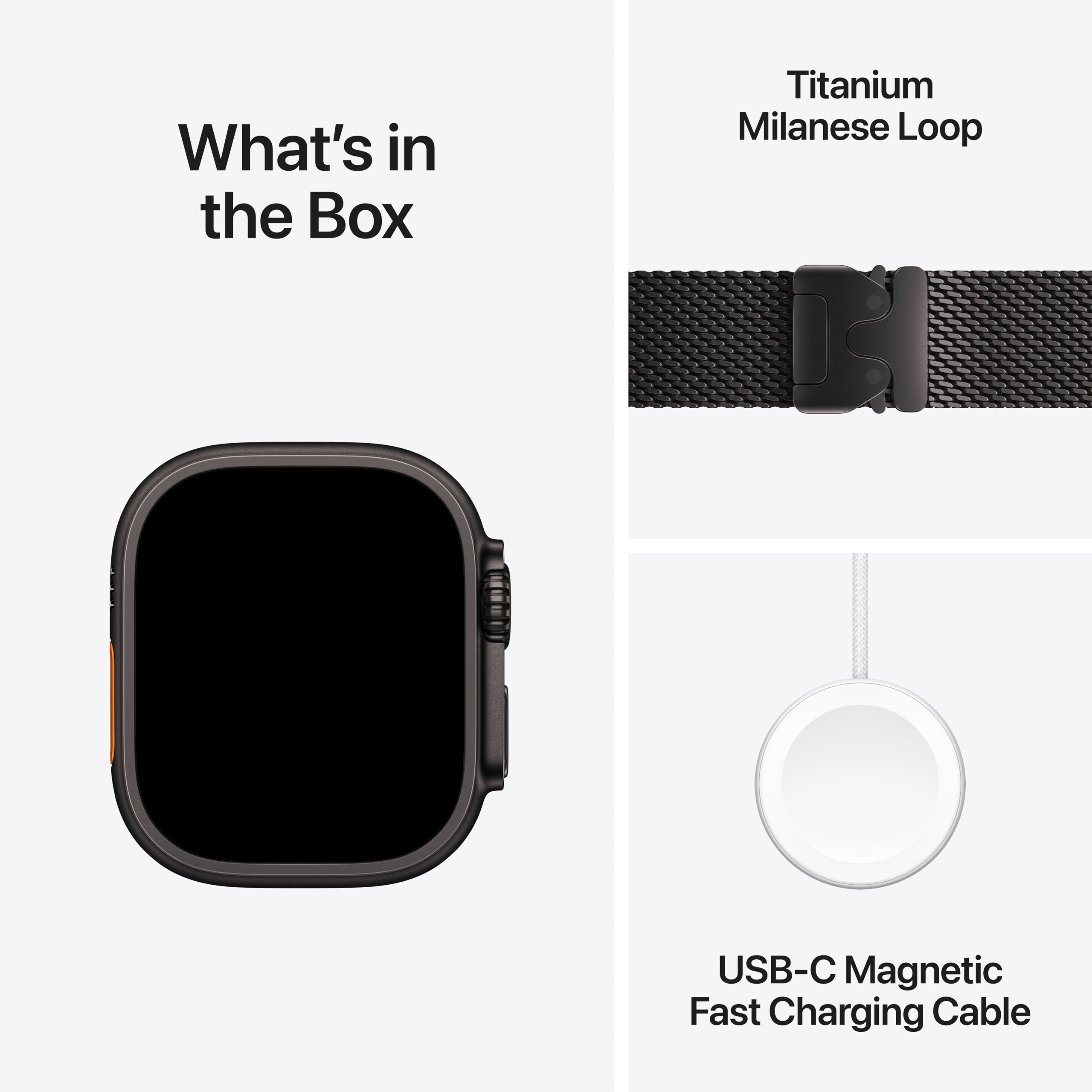 Apple Watch Ultra 2 GPS + Cellular 49mm Black Titanium - Black Titanium Milanese Loop - Large