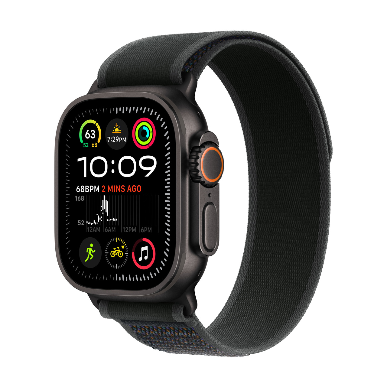 Apple Watch Ultra 2 GPS + Cellular 49mm Black Titanium - Black Trail Loop - Medium/Large