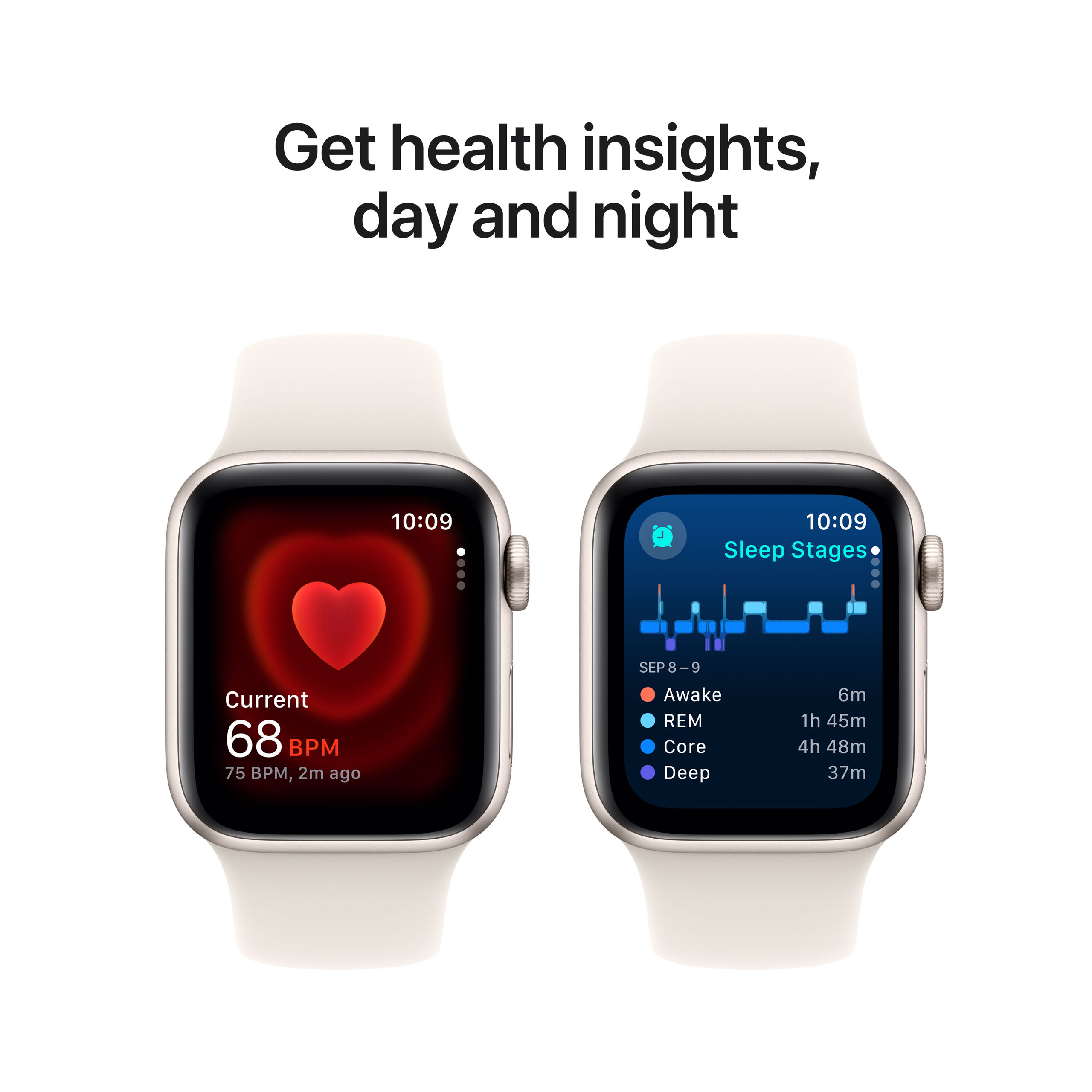 Apple Watch SE 2024 GPS 40mm Starlight Aluminium - Starlight Sport Band - Medium/Large