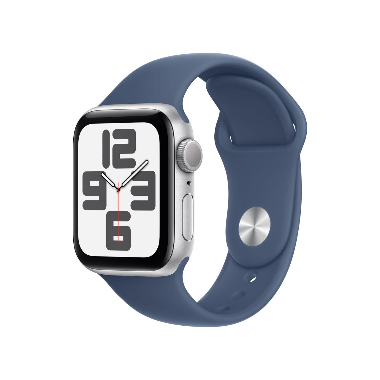 Apple Watch SE 2024 GPS 40mm Silver Aluminium - Denim Sport Band - Small/Medium