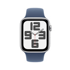 Apple Watch SE 2024 GPS 44mm Silver Aluminium - Denim Sport Band - Medium/Large