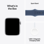Apple Watch SE 2024 GPS 44mm Silver Aluminium - Denim Sport Band - Medium/Large