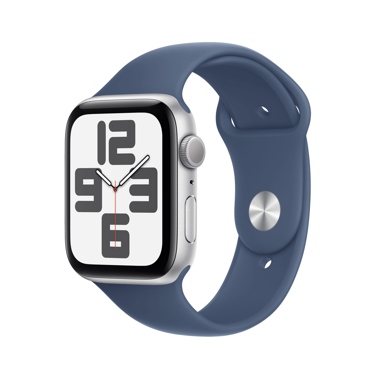Apple Watch SE 2024 GPS 44mm Silver Aluminium - Denim Sport Band - Medium/Large