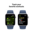 Apple Watch SE 2024 GPS 44mm Silver Aluminium - Denim Sport Band - Medium/Large