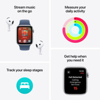 Apple Watch SE 2024 GPS + Cellular 40mm Silver Aluminium - Blue Cloud Sport Loop