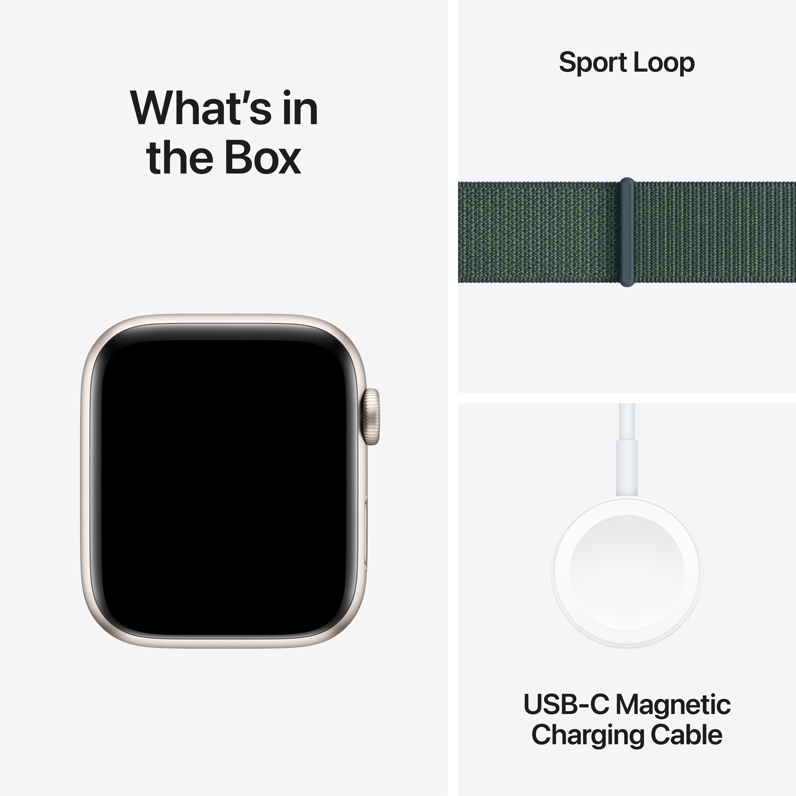 Apple Watch SE 2024 GPS 44mm Starlight Aluminium - Lake Green Sport Loop