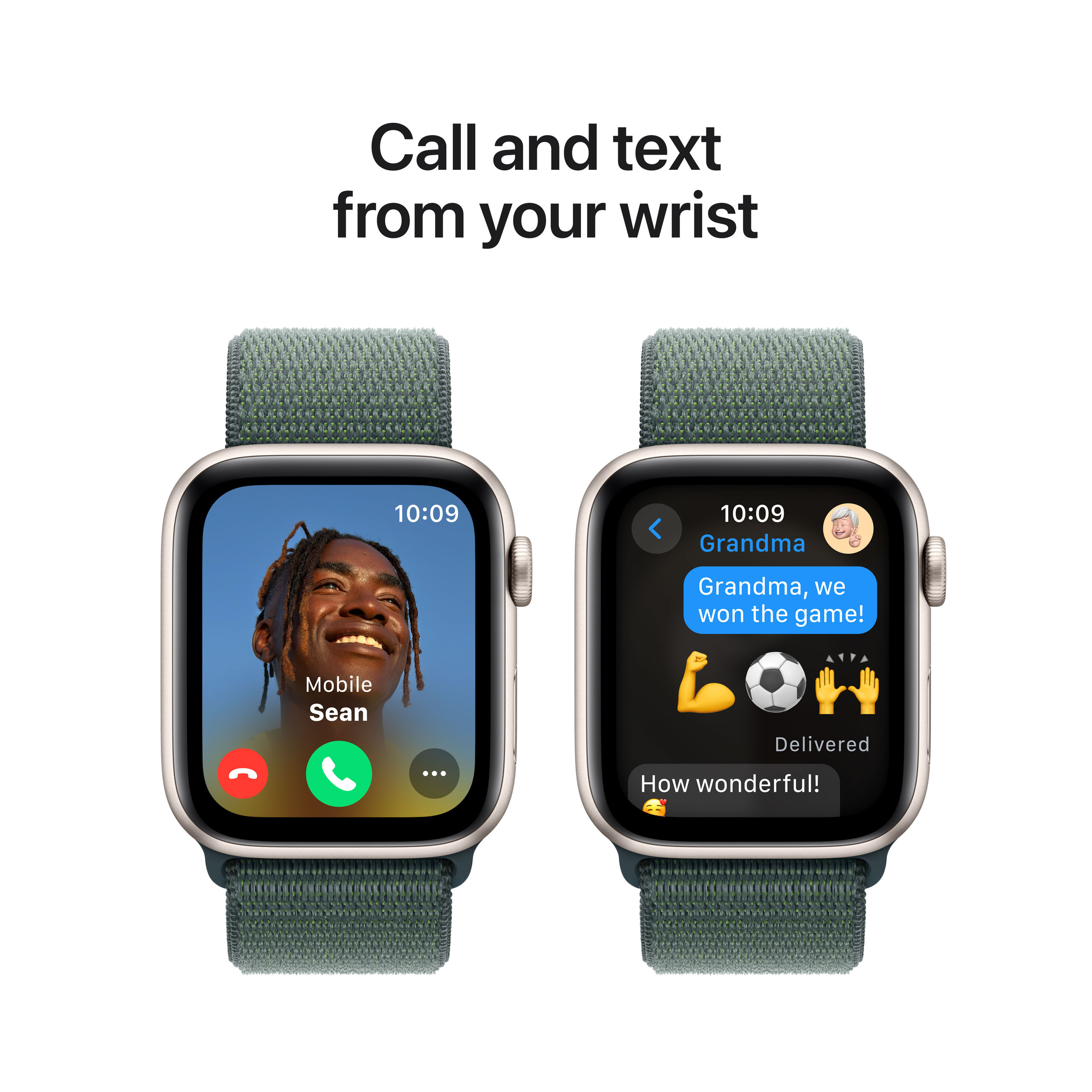 Apple Watch SE 2024 GPS 44mm Starlight Aluminium - Lake Green Sport Loop