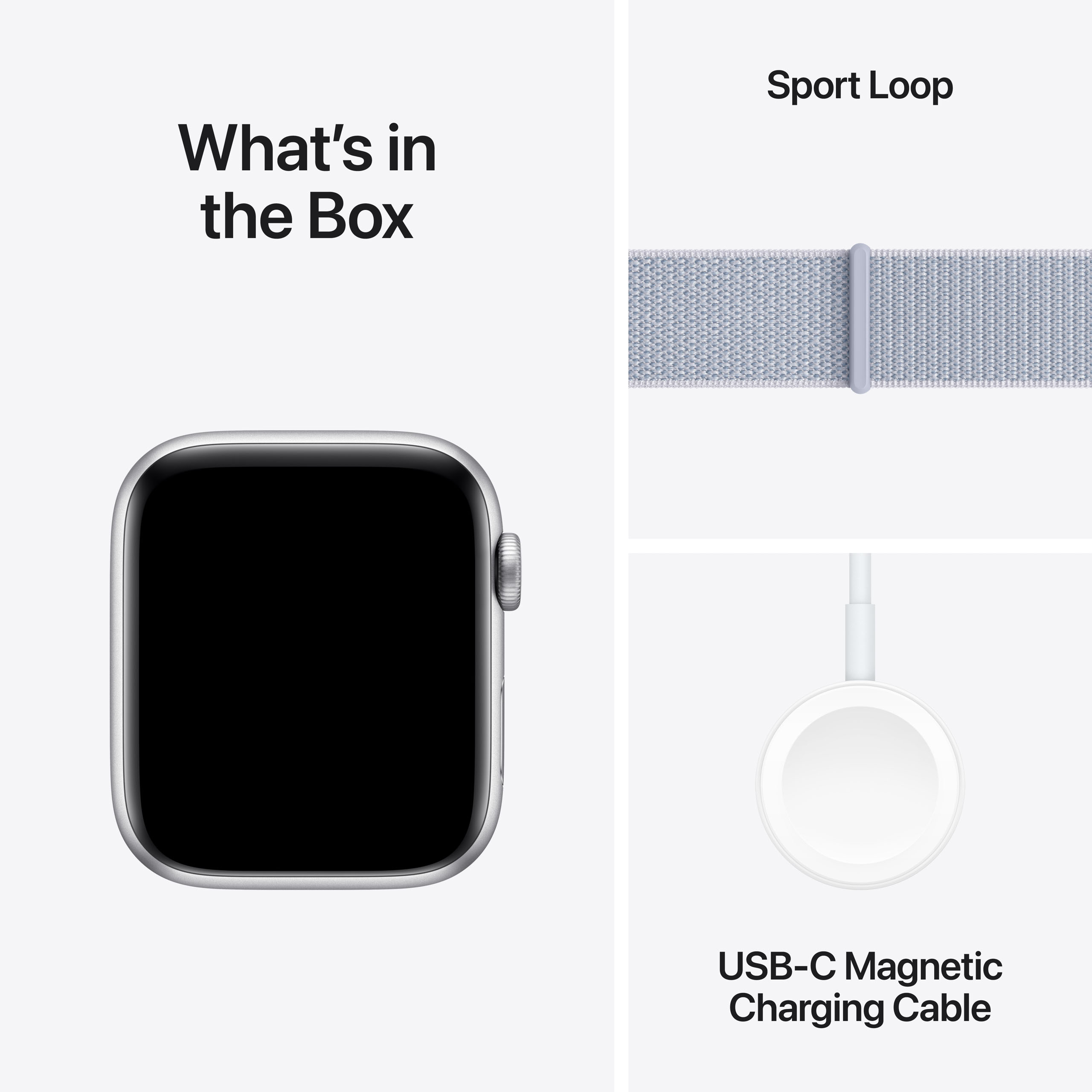 Apple Watch SE 2024 GPS 44mm Silver Aluminium - Blue Cloud Sport Loop