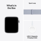 Apple Watch SE 2024 GPS 44mm Silver Aluminium - Blue Cloud Sport Loop