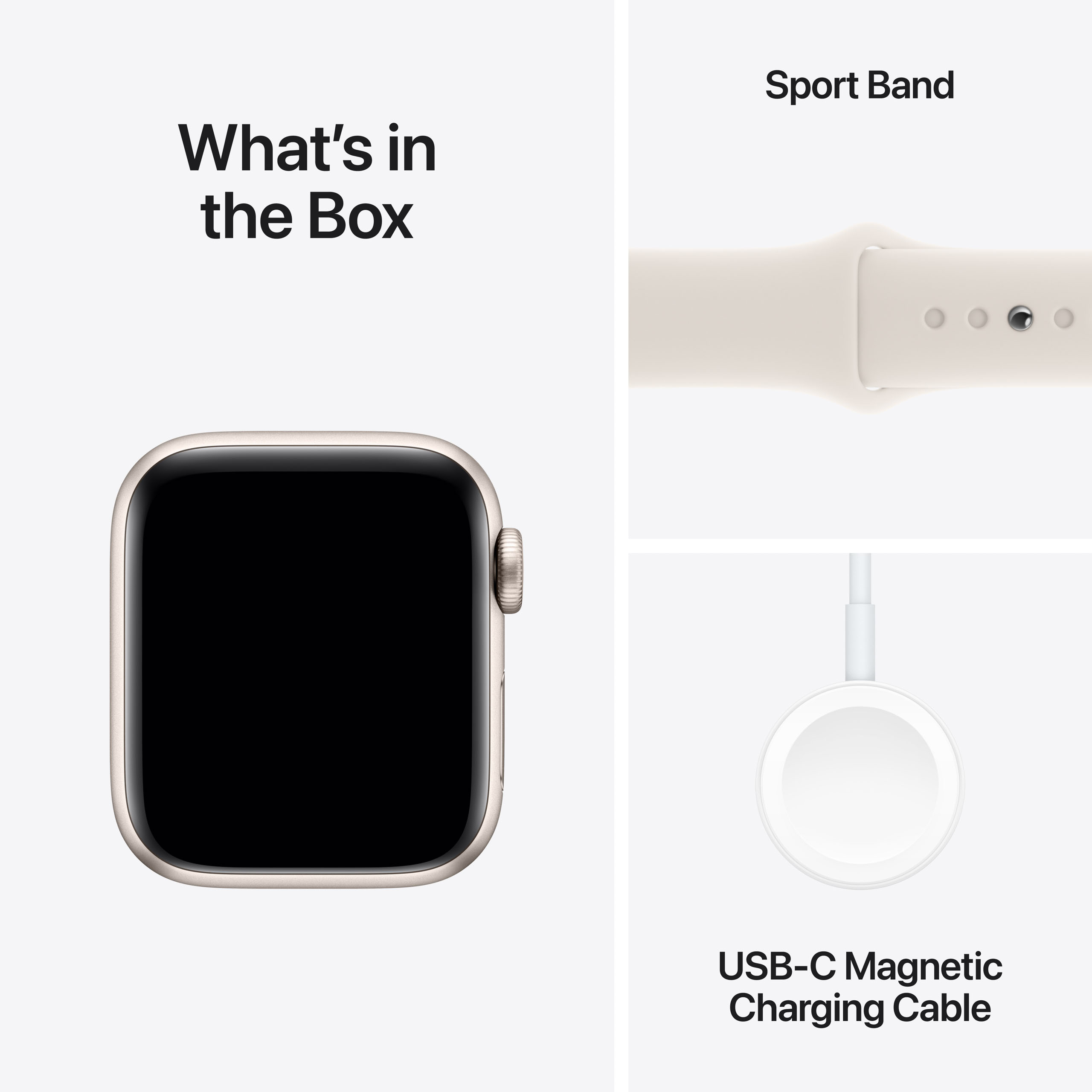 Apple Watch SE 2024 GPS 40mm Starlight Aluminium - Starlight Sport Band - Medium/Large
