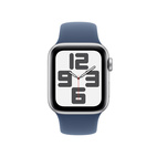 Apple Watch SE 2024 GPS 40mm Silver Aluminium - Denim Sport Band - Small/Medium