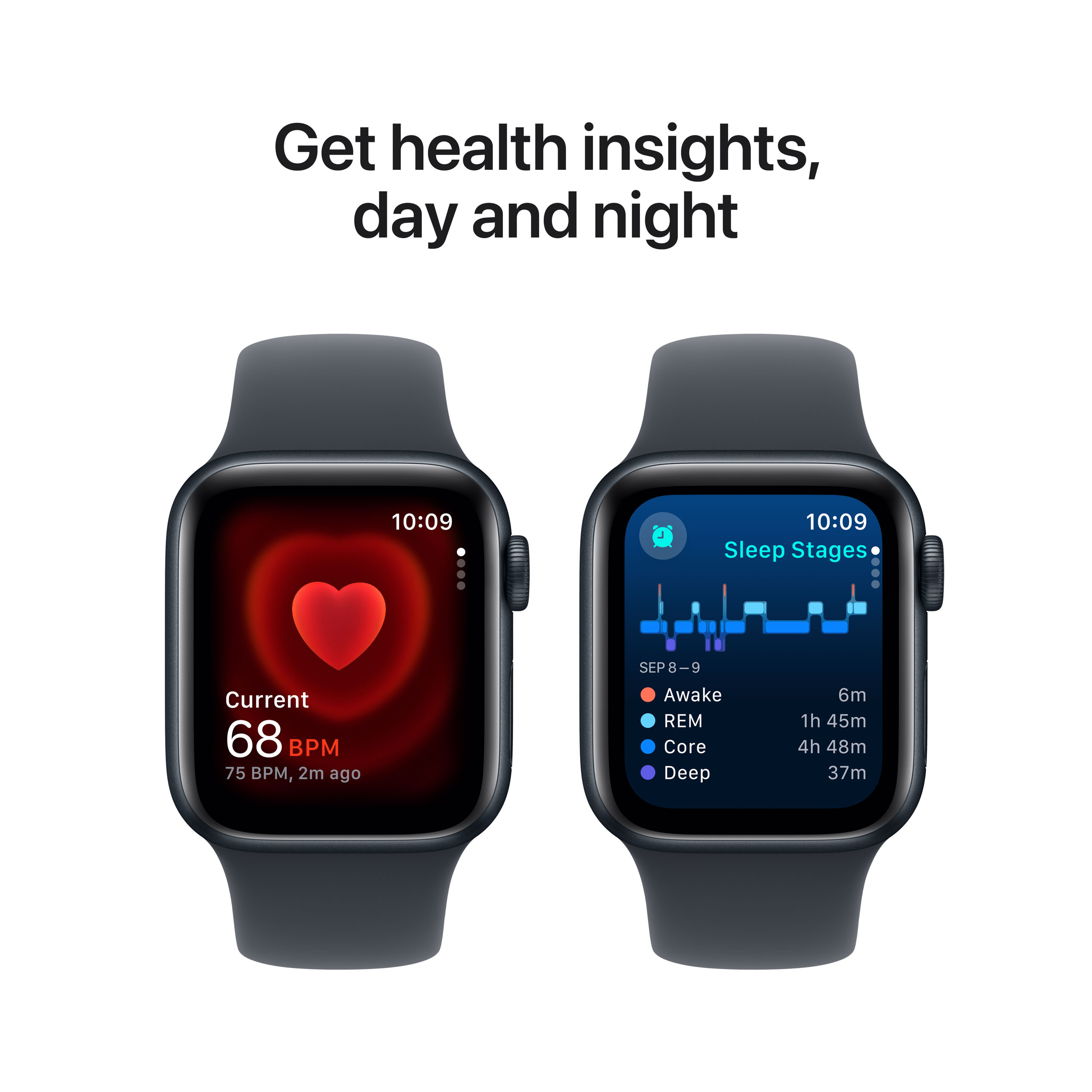 Apple Watch SE 2024 GPS + Cellular 40mm Midnight Aluminium - Midnight Sport Band - Medium/Large