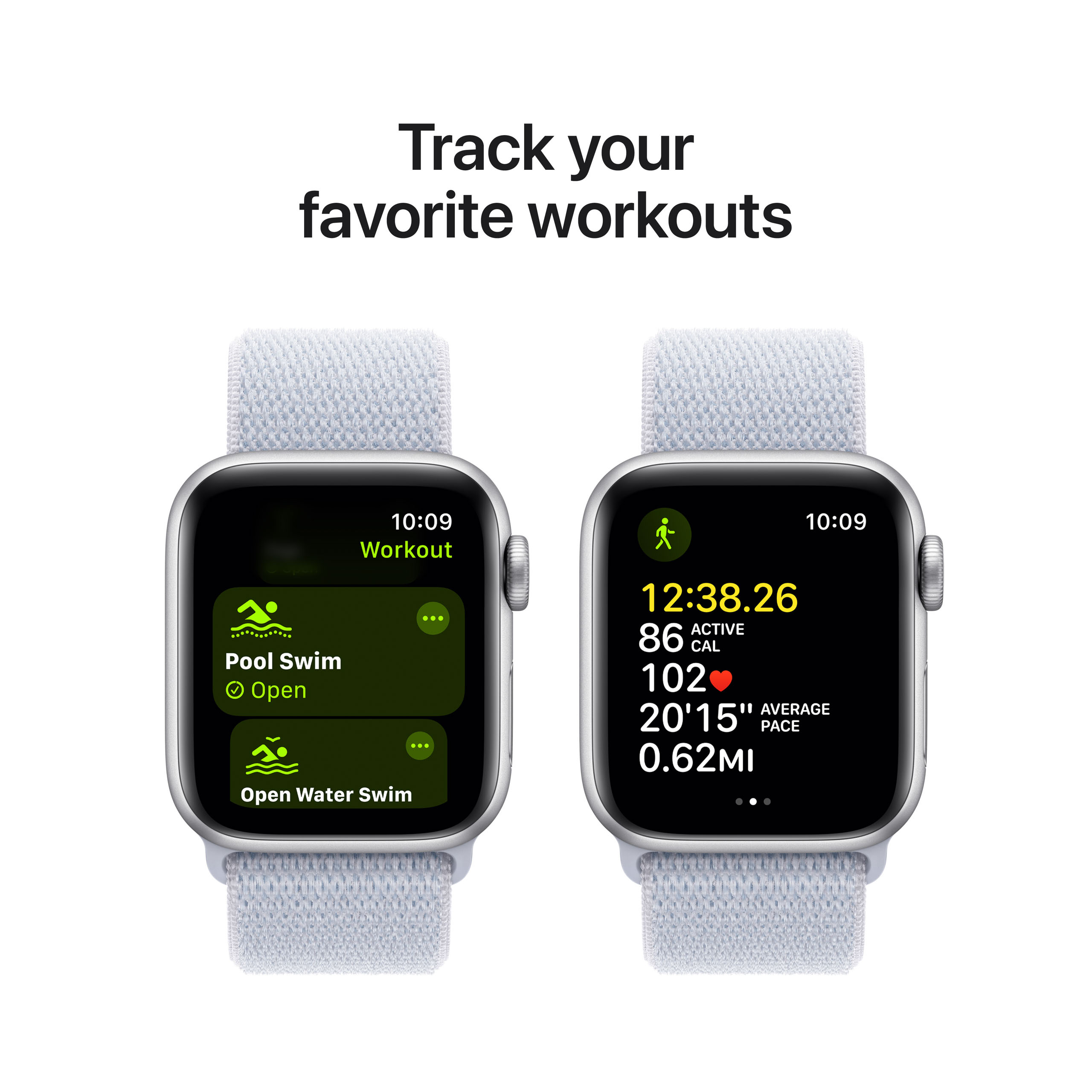 Apple Watch SE 2024 GPS + Cellular 40mm Silver Aluminium - Blue Cloud Sport Loop