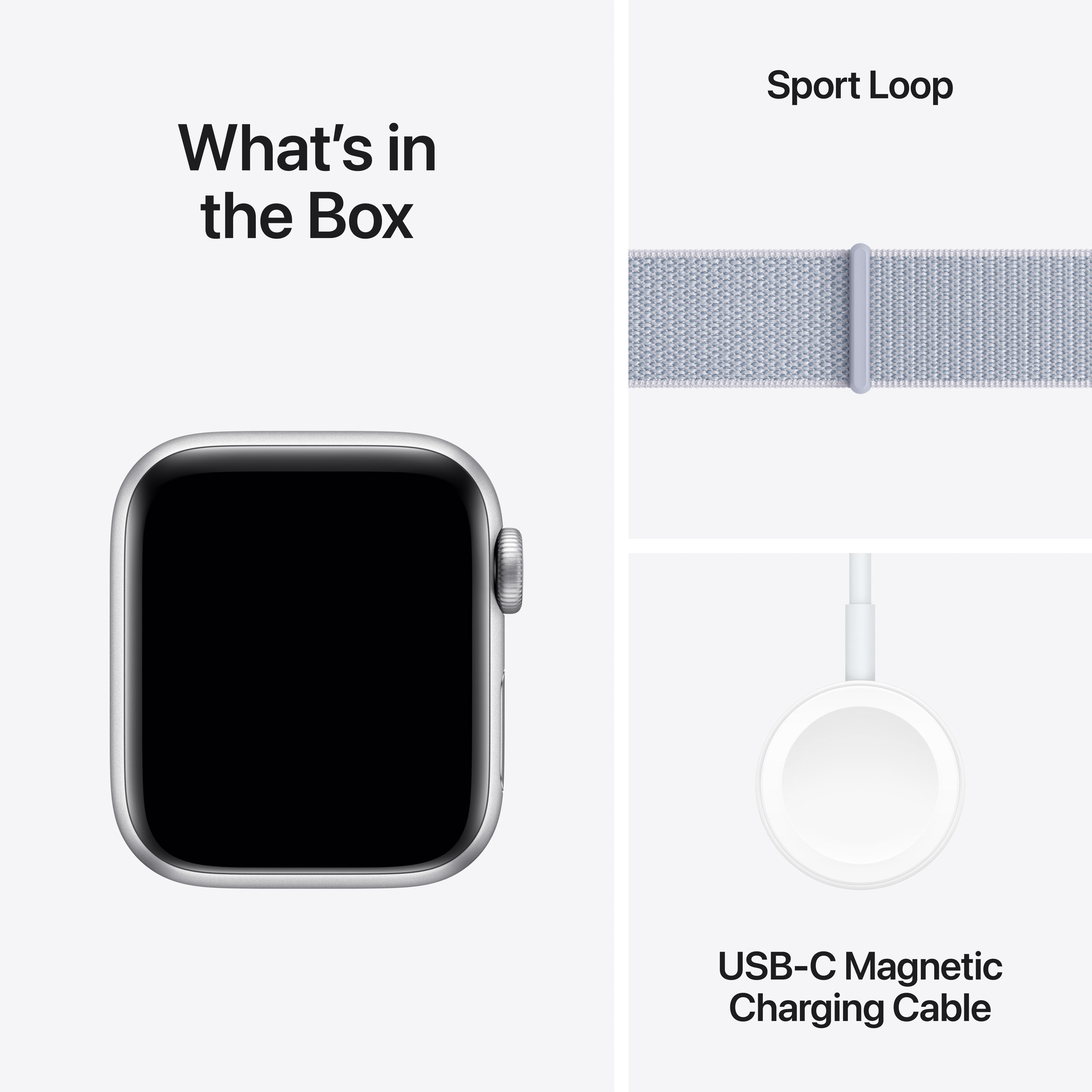 Apple Watch SE 2024 GPS + Cellular 40mm Silver Aluminium - Blue Cloud Sport Loop