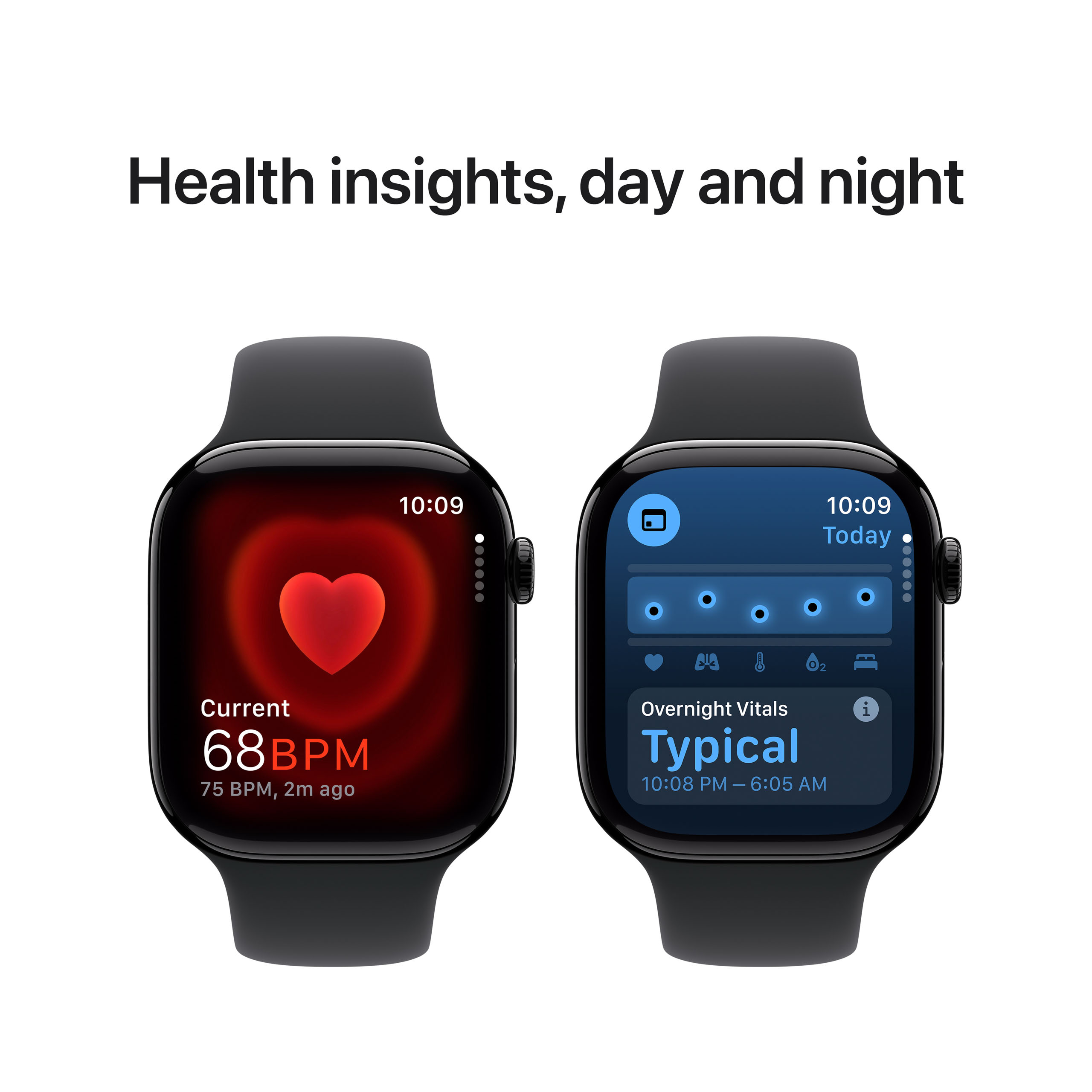 Apple Watch Series 10 GPS 46mm Jet Black Aluminium - Black Sport Band - Small/Medium