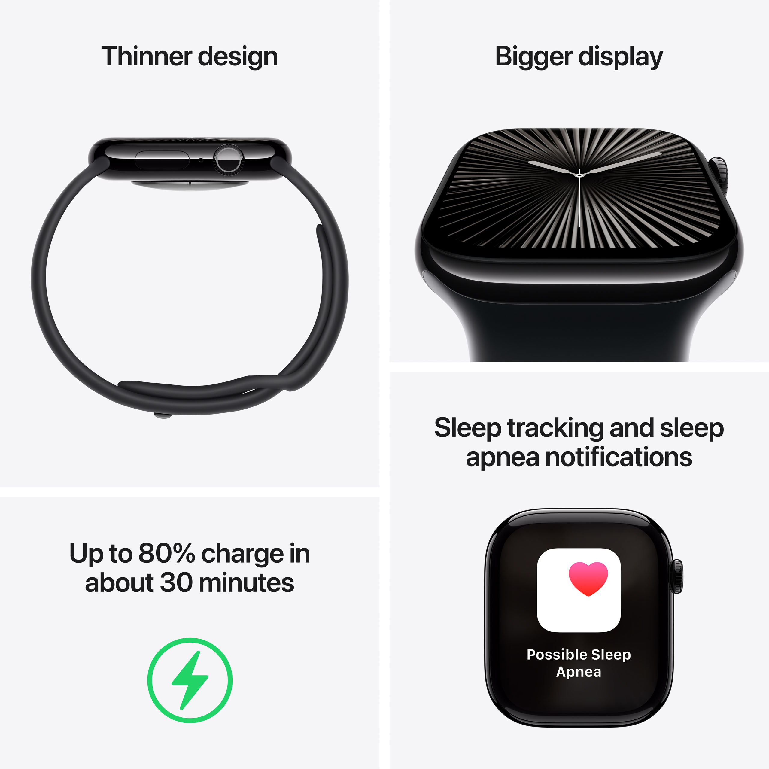 Apple Watch Series 10 GPS 46mm Rose Gold Aluminium - Plum Sport Loop