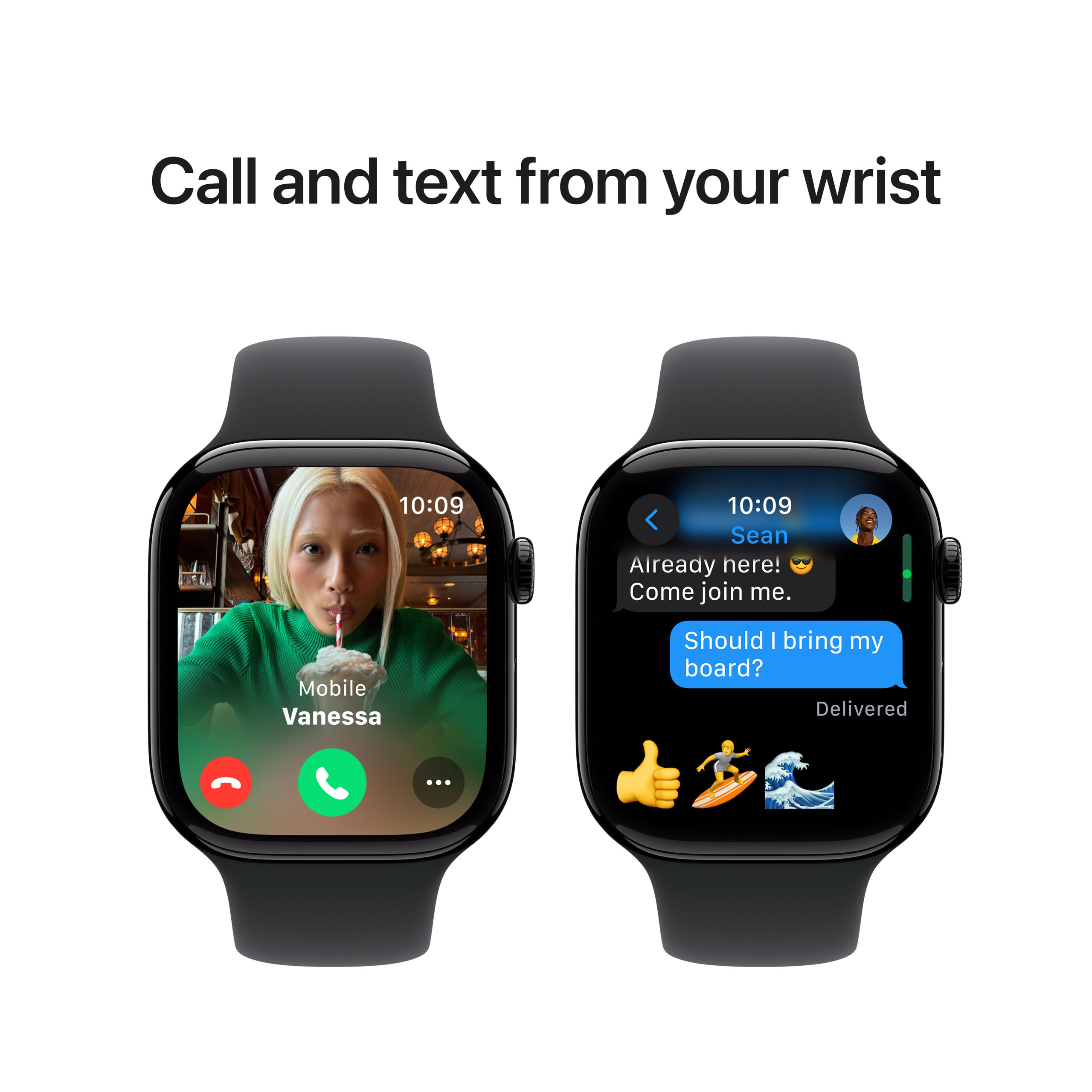 Apple Watch Series 10 GPS 46mm Jet Black Aluminium - Black Sport Band - Small/Medium