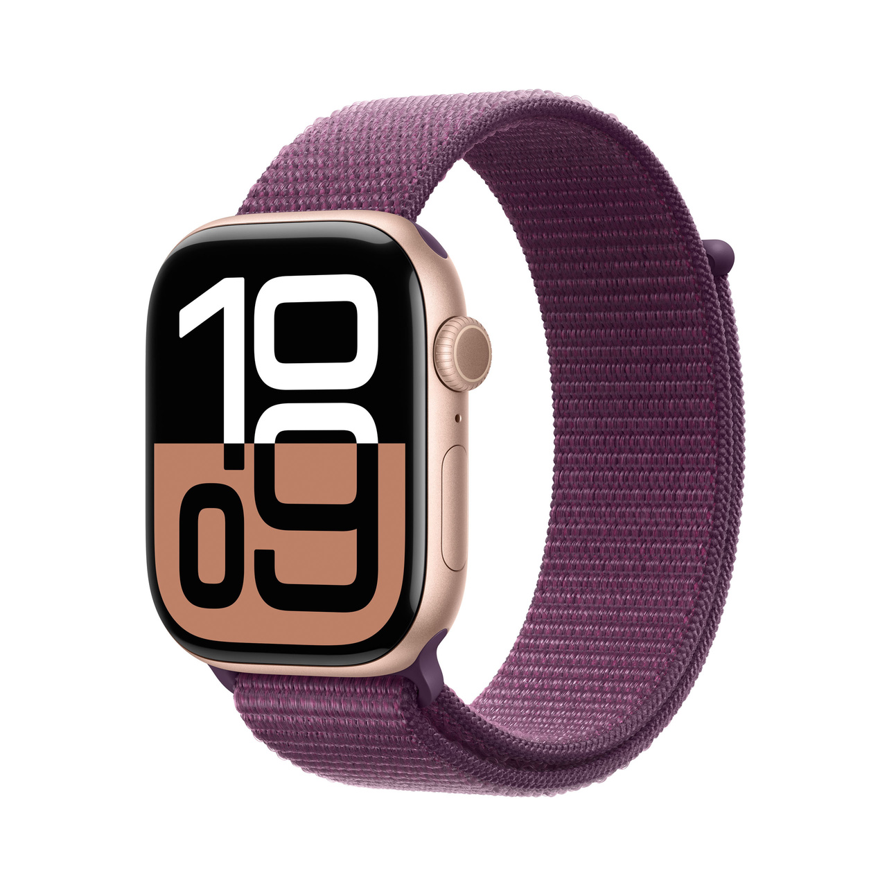 Apple Watch Series 10 GPS 46mm Rose Gold Aluminium - Plum Sport Loop