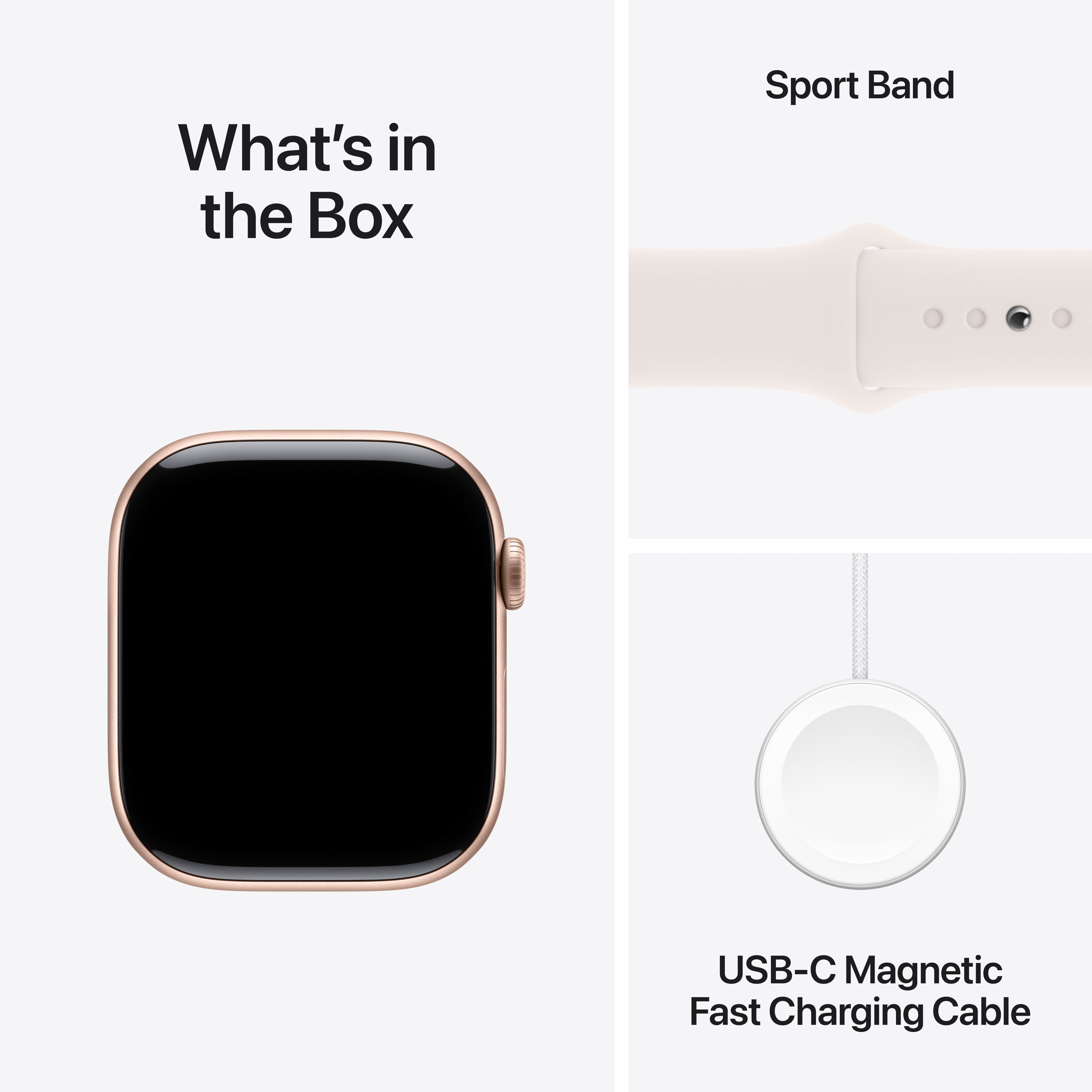 Apple Watch Series 10 GPS 46mm Rose Gold Aluminium - Light Blush Sport Band - Medium/Large