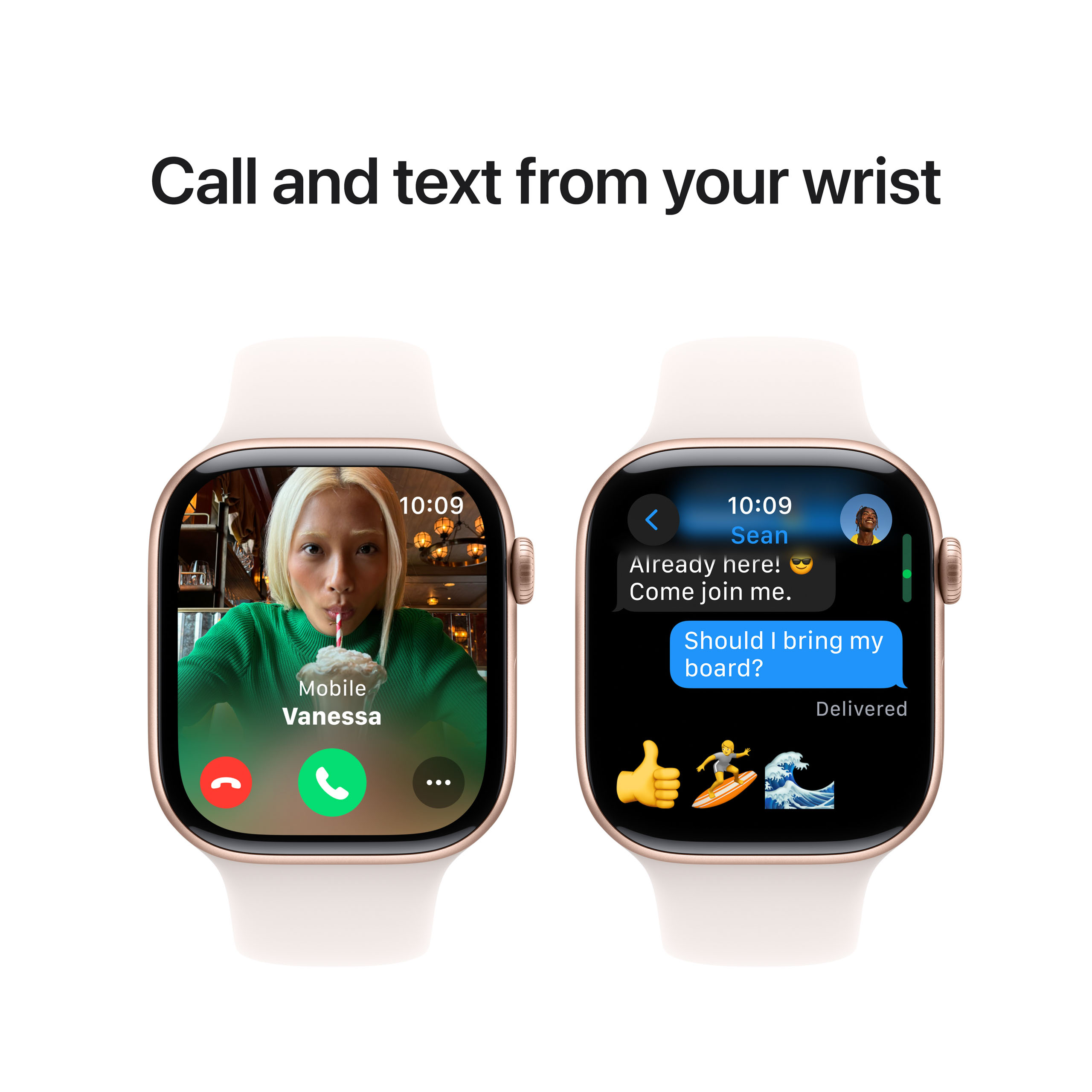 Apple Watch Series 10 GPS 46mm Rose Gold Aluminium - Light Blush Sport Band - Medium/Large