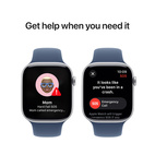 Apple Watch Series 10 GPS 46mm Silver Aluminium - Denim Sport Band - Medium/Large