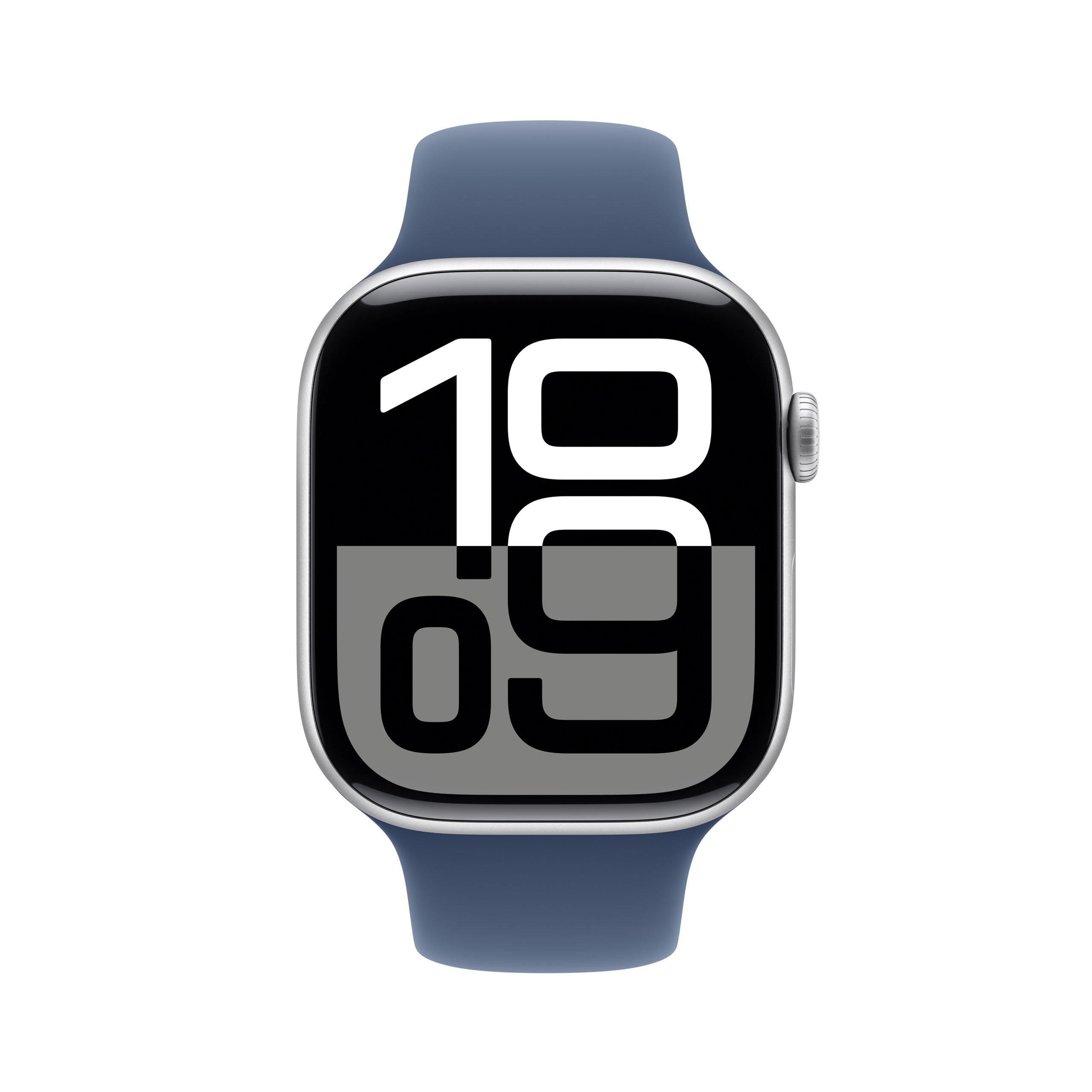 Apple Watch Series 10 GPS 46mm Silver Aluminium - Denim Sport Band - Medium/Large