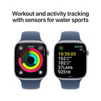 Apple Watch Series 10 GPS 46mm Silver Aluminium - Denim Sport Band - Medium/Large