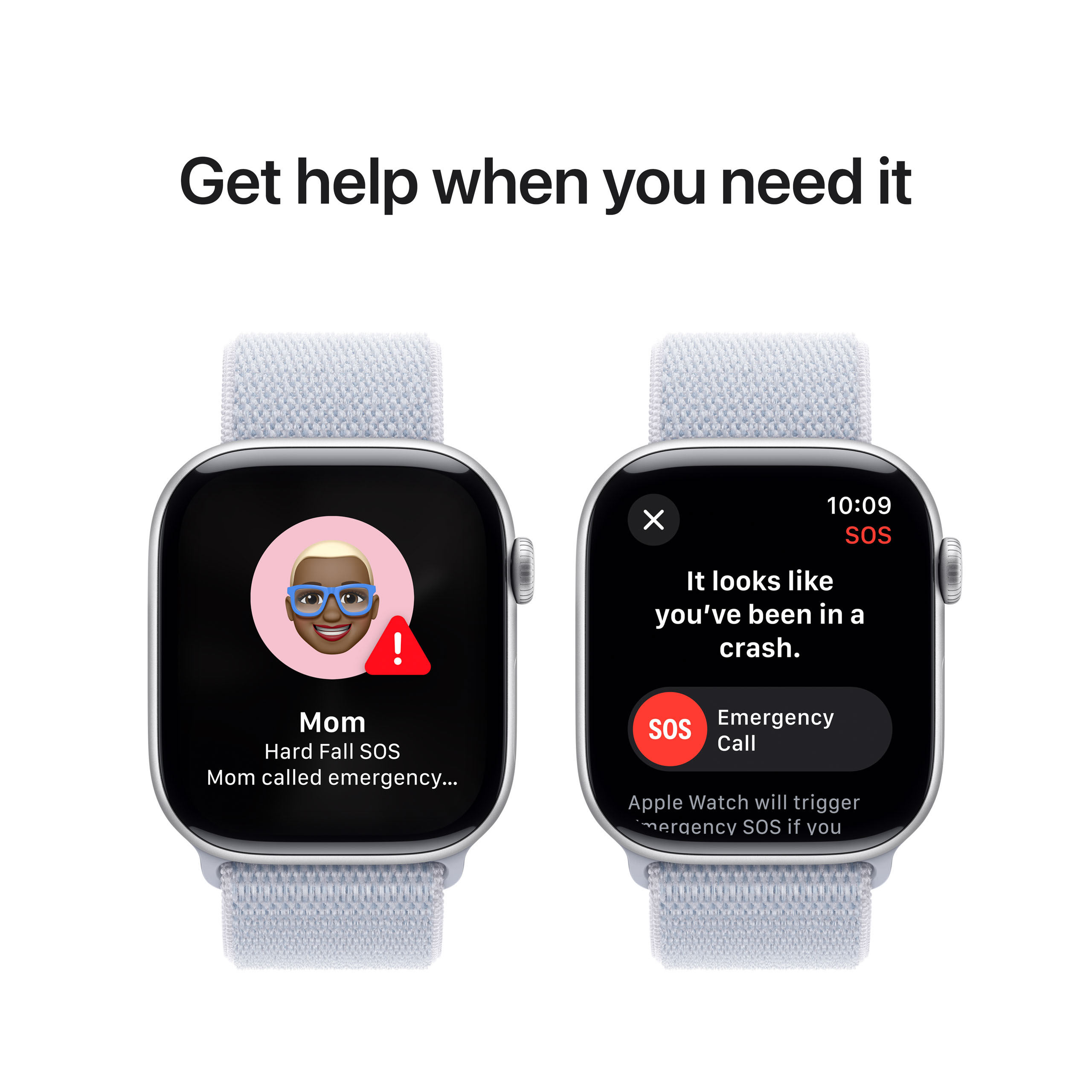 Apple Watch Series 10 GPS 46mm Silver Aluminium - Blue Cloud Sport Loop