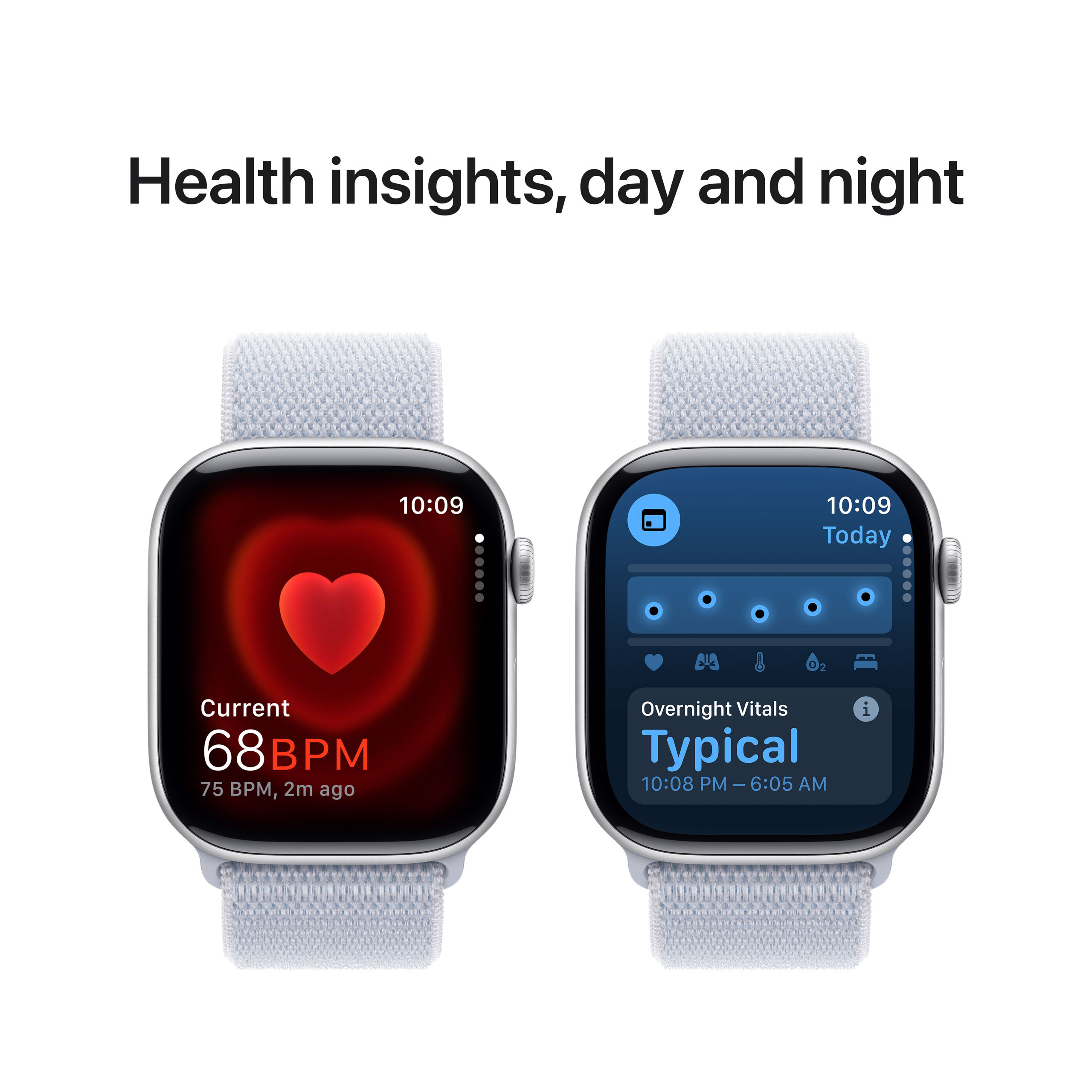 Apple Watch Series 10 GPS 46mm Silver Aluminium - Blue Cloud Sport Loop