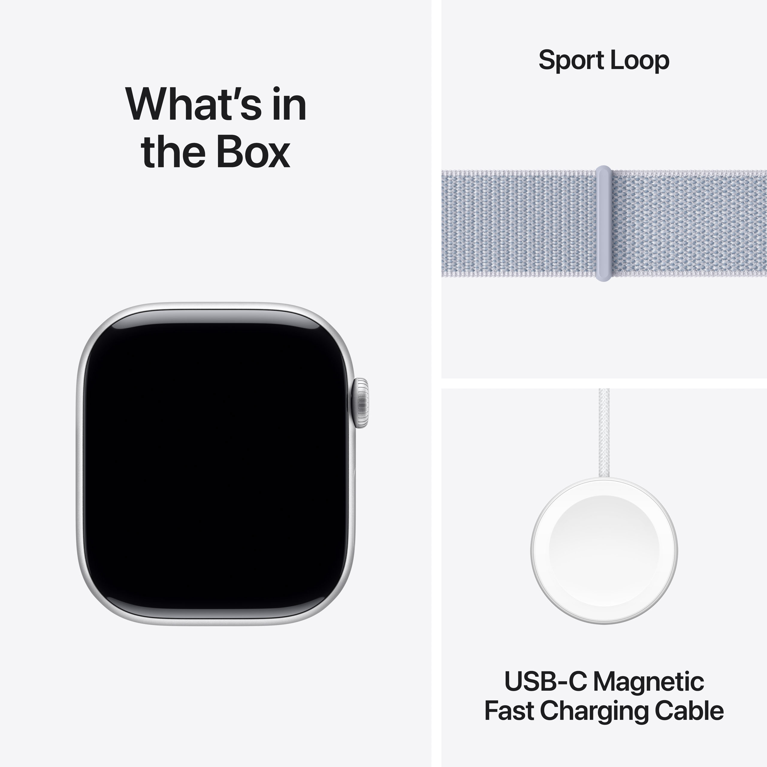 Apple Watch Series 10 GPS 46mm Silver Aluminium - Blue Cloud Sport Loop