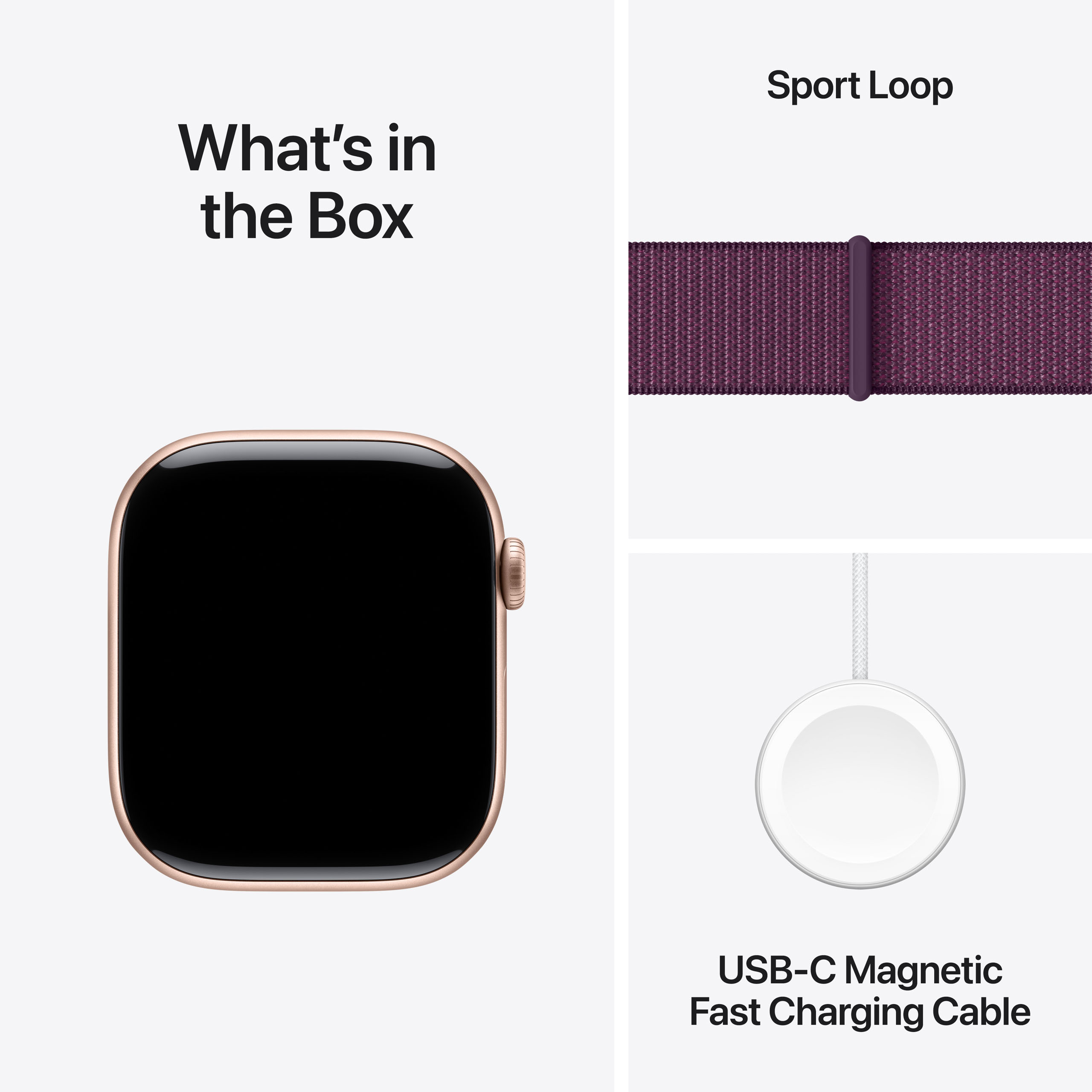 Apple Watch Series 10 GPS 46mm Rose Gold Aluminium - Plum Sport Loop