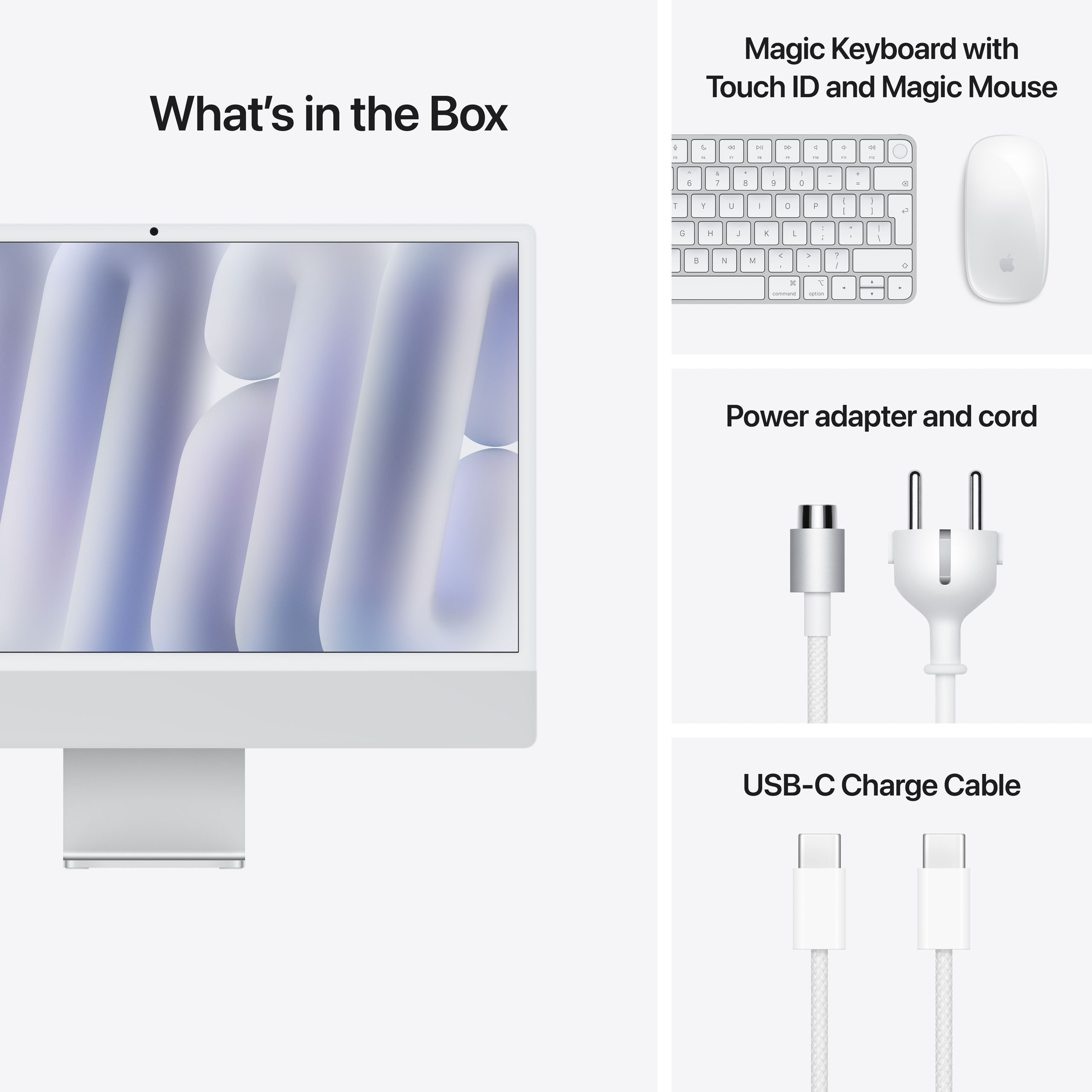 iMac 24" Retina 4.5K w/ Nano-texture Apple M4 10-Core CPU & 10-Core GPU 16GB/256GB Silver