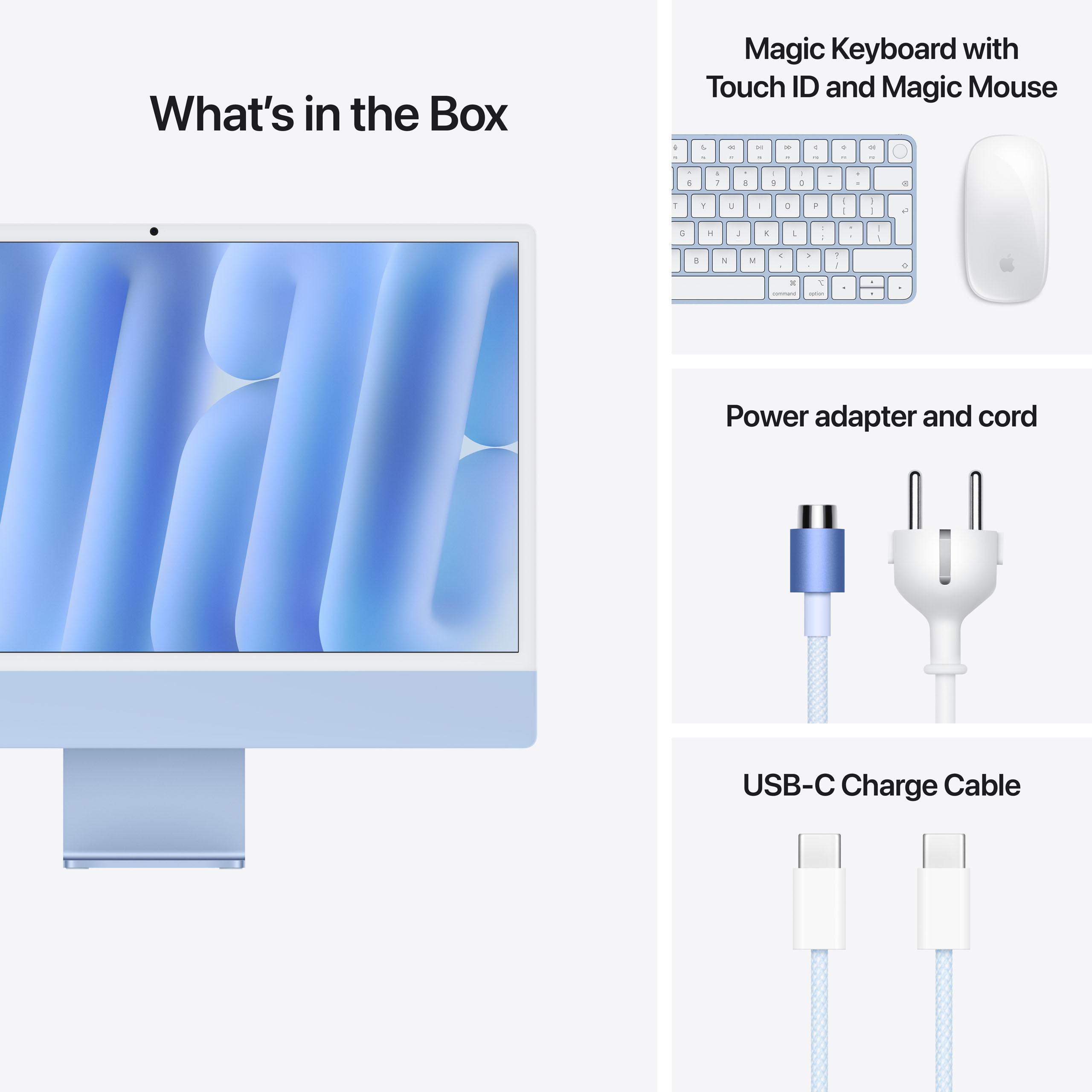 iMac 24" Retina 4.5K Apple M4 10-Core CPU & 10-Core GPU 16GB/256GB Blue