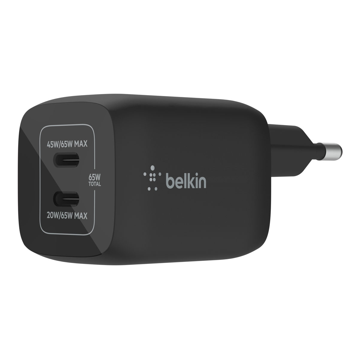 Belkin BOOSTCHARGE USB-C 65W GaN 2-port Charger Black
