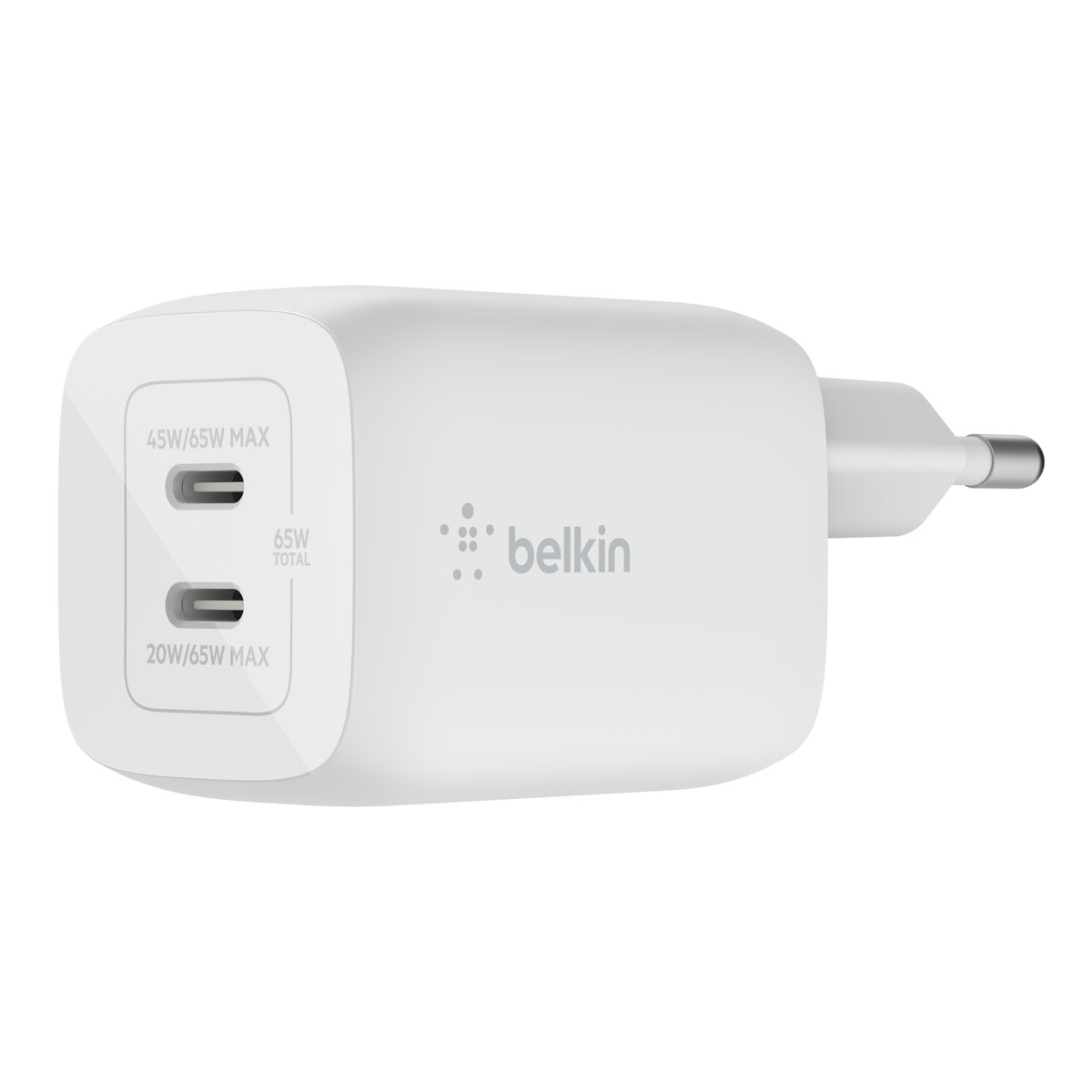 Belkin BOOSTCHARGE USB-C 65W GaN 2-port Charger White