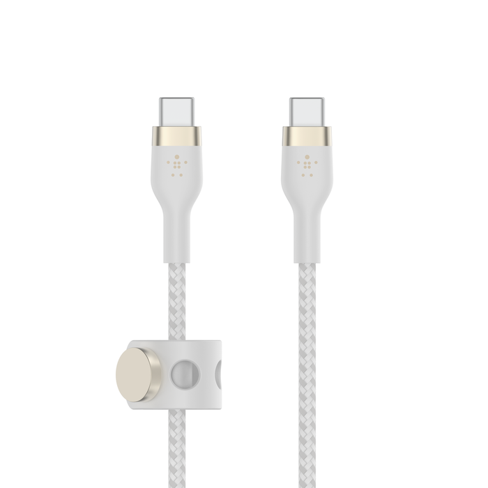 Belkin BOOSTCHARGE Pro flex USB-C to USB-C 60W Cable 3.0m Braided White