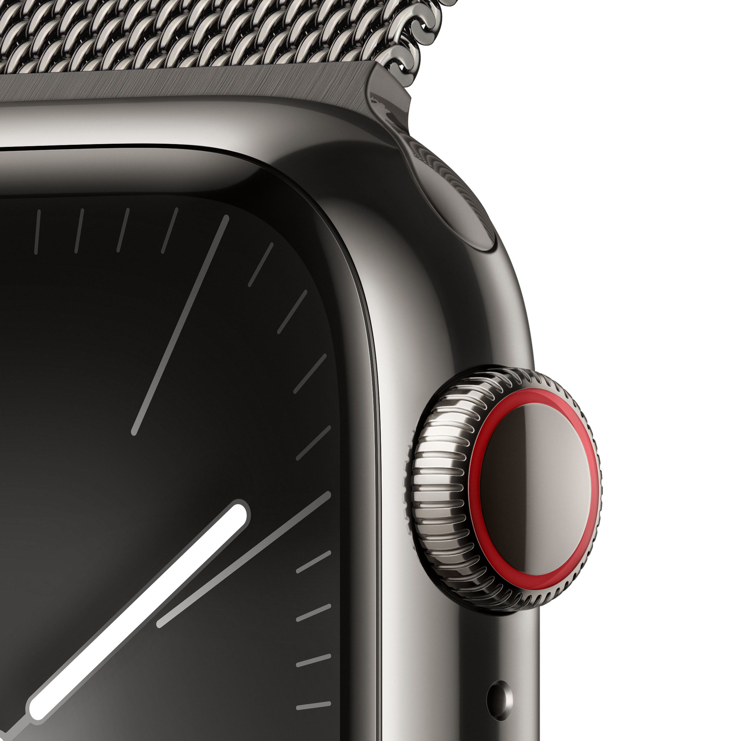 Apple Watch Series 9 GPS + Cellular 41mm Graphite Stainless Steel - Graphite Milanese Loop