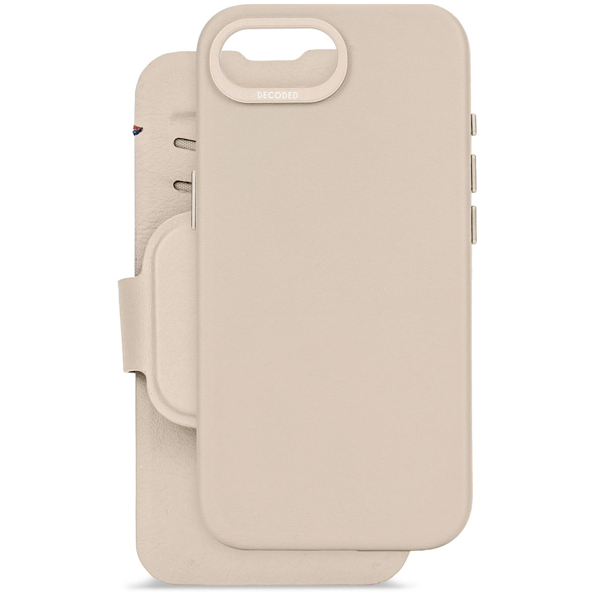 DECODED Leather Detachable Wallet Case w/MagSafe for iPhone 16e - Clay Beige