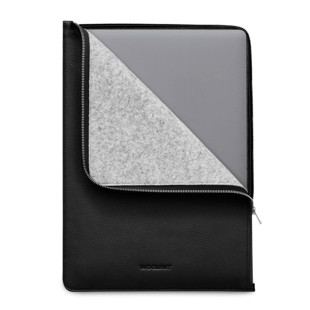 Woolnut Leather Folio MBAir 15.3" - Black