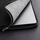 Woolnut Leather Folio MBAir 15.3" - Black
