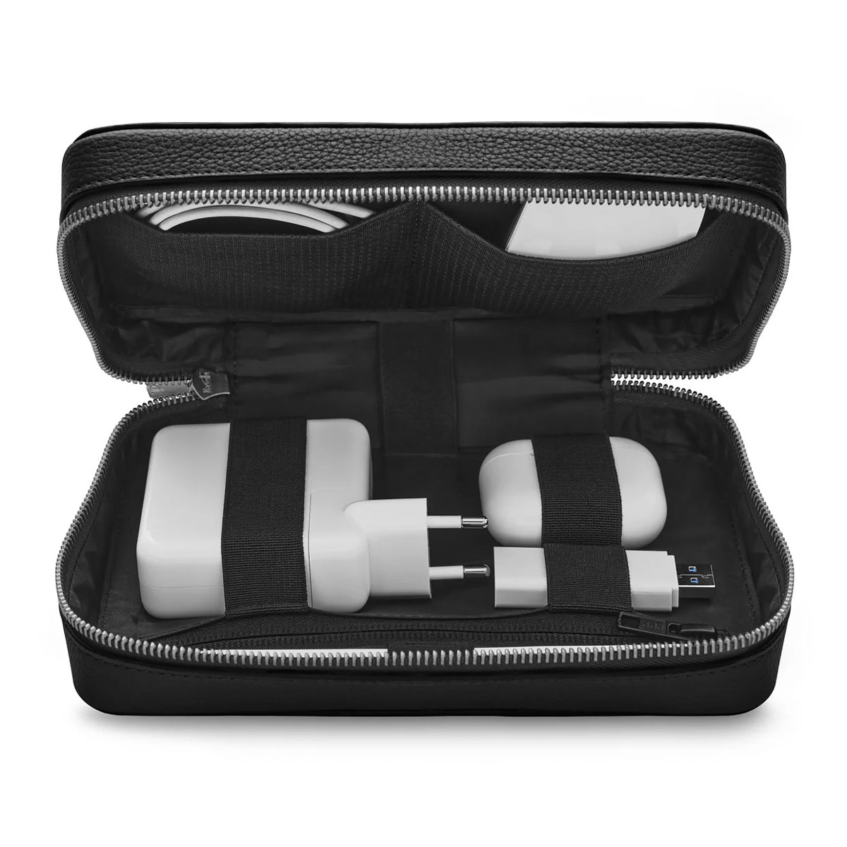 Woolnut Leather Tech Organizer - Black