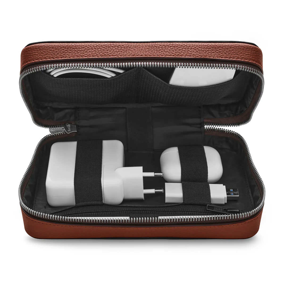 Woolnut Leather Tech Organizer - Cognac