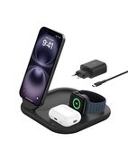 Belkin BOOSTCHARGE 3-in-1 Magnetic Wireless QI2 15W Charging Dock Black