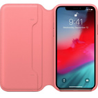 Apple iPhone XS Leather Folio Peony Pink